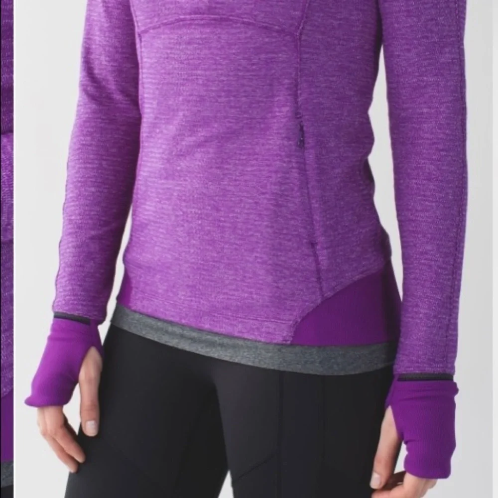 - Lululemon Runderful Violet Purple 1/2 Zip Rulu Pullover Top - Picture 6 of 15